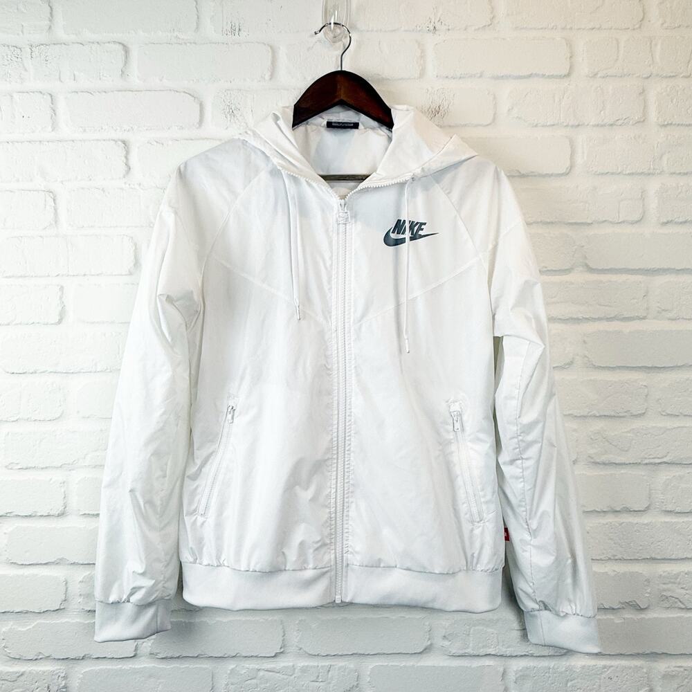 Nike White Windrunner Jacket Lightweight Windbreaker Size Small